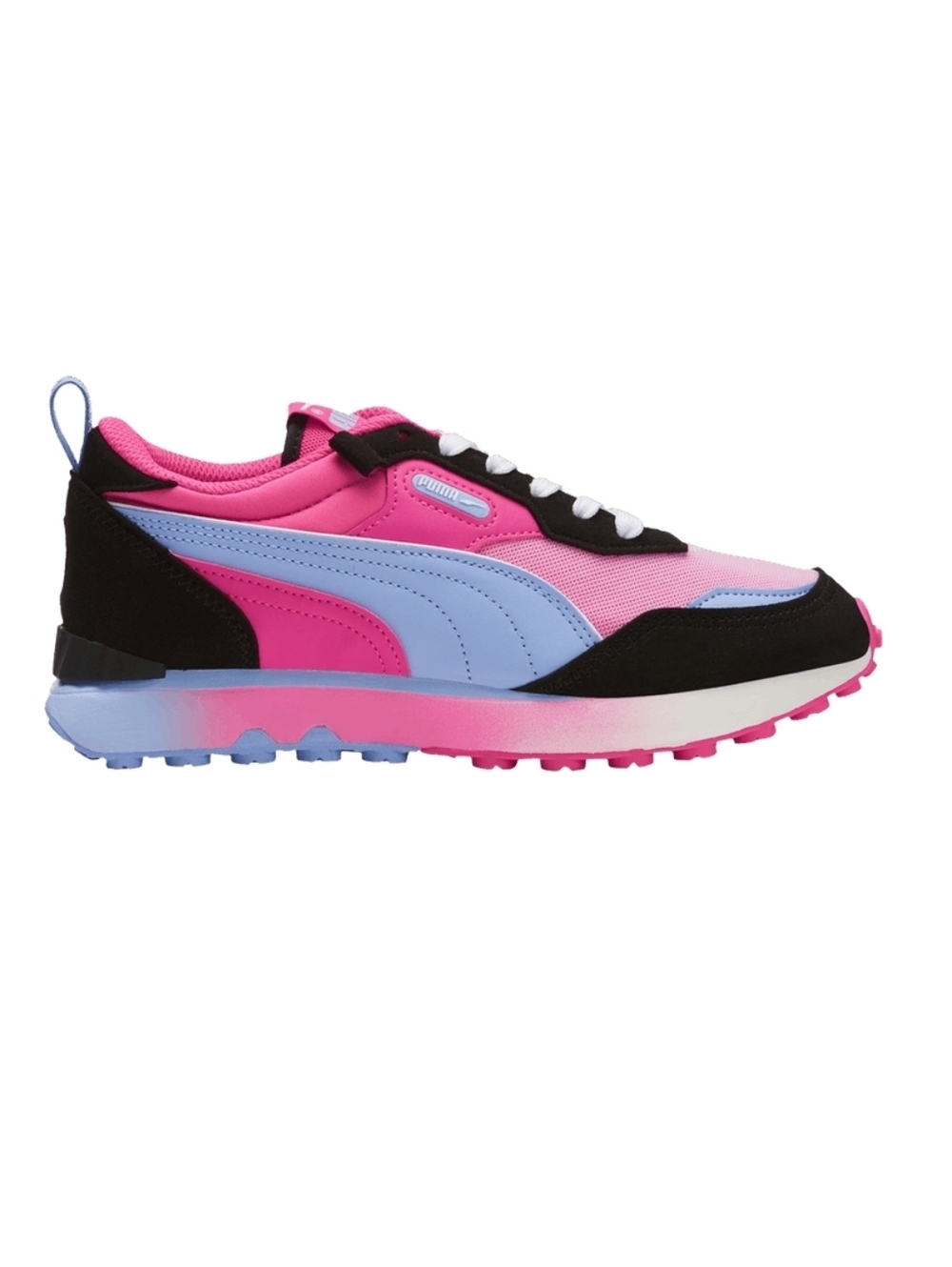 Puma Women's Rider FV Sneaker — Pink, Light Blue & Black